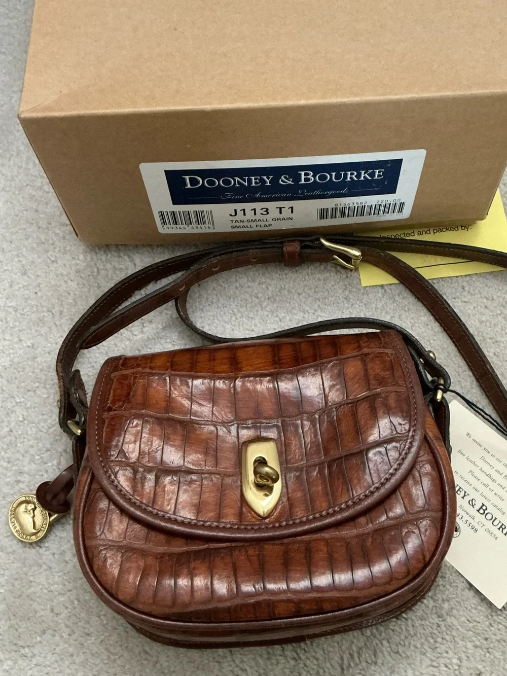 Small Bayou Leather Flap unused with box etc J113 T1